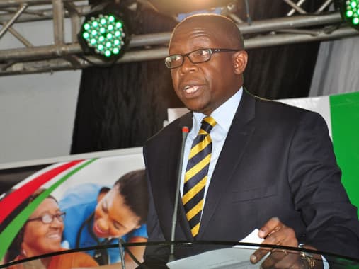 Geoffrey Odundo, NSE CEO, giving his address