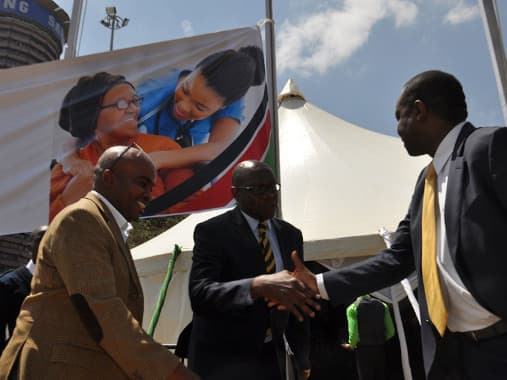 Hello Sir! Geoffrey Odundo NSE CEO greeting CS Henry Rotich