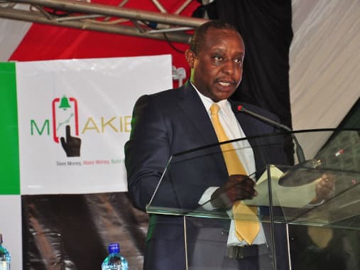Henry Rotich, CS National Treasury, giving his address during the launch